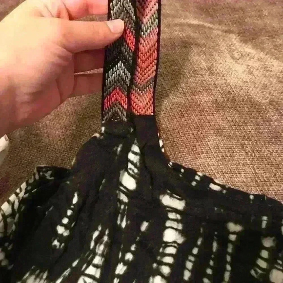 Tie-Dye Black & White Romper w/ Multicolor Straps - Picture 2 of 4